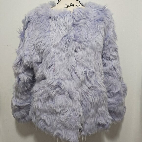 New Real Toscana Sheepskin Lamb Fur Coat Jacket Taro Purple Lilac Lavender Teddy - Picture 1 of 5